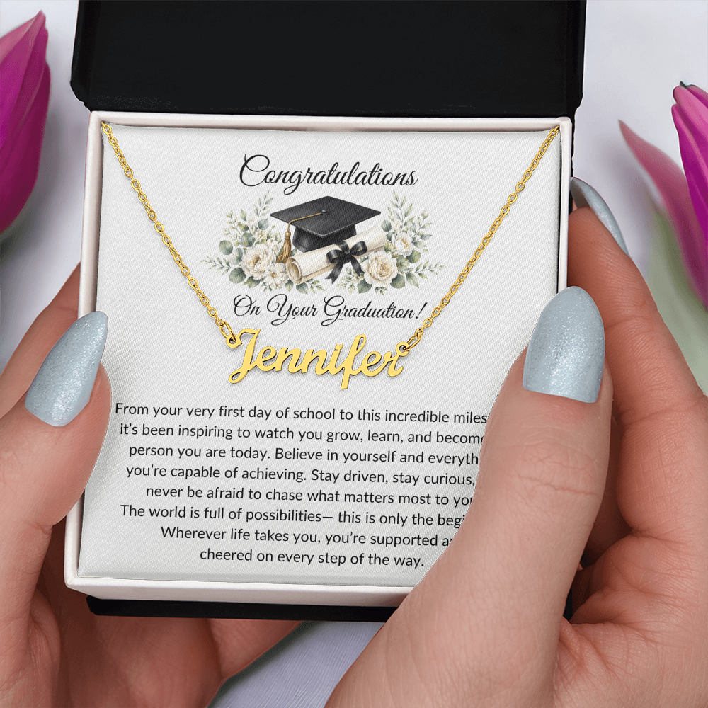 Graduation Name Necklace Gift