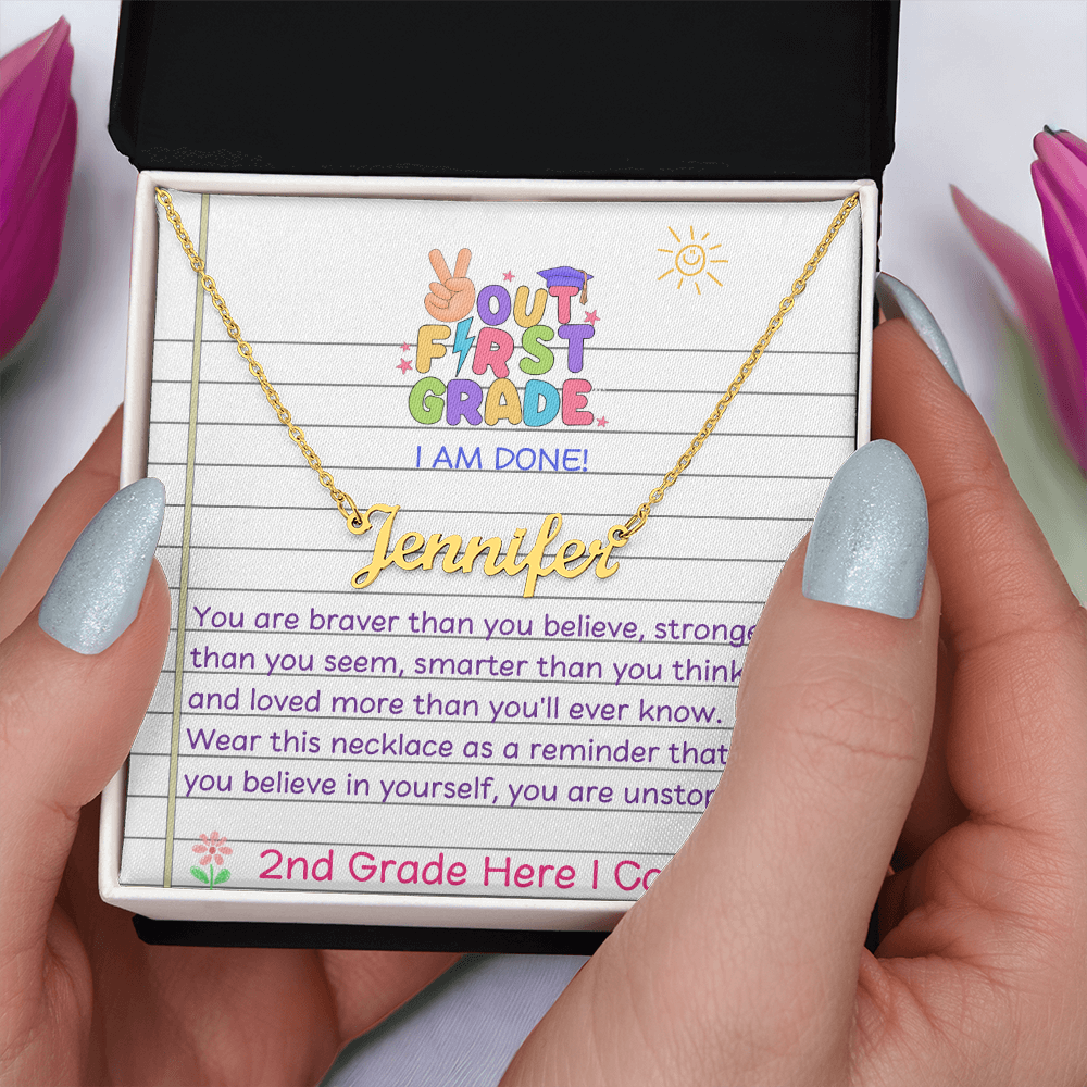 Last Day Of 1st Grade Name Necklace
