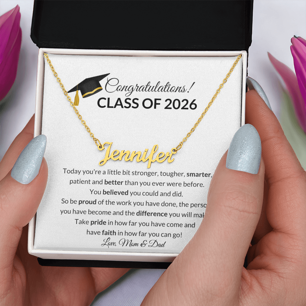 Class of 2026 Graduation Name Necklace Gift