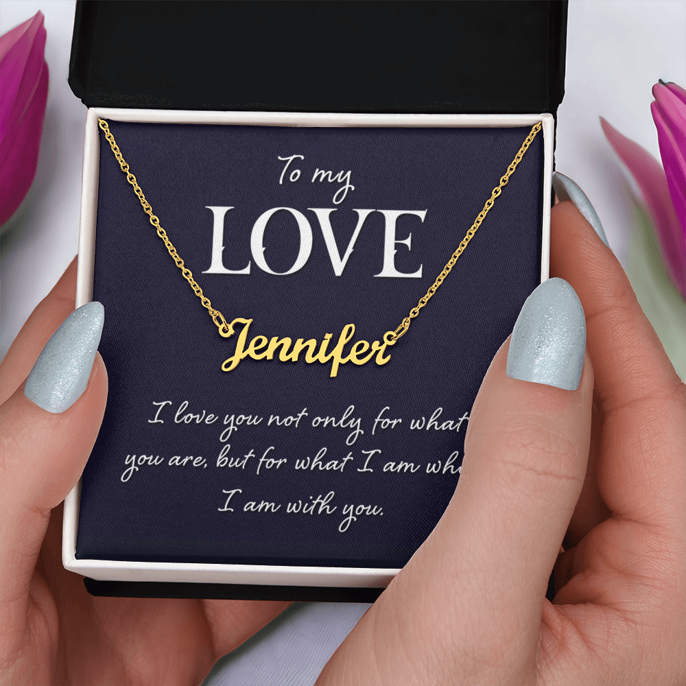 To My Love Name Necklace Gift for Wife Soulmate
