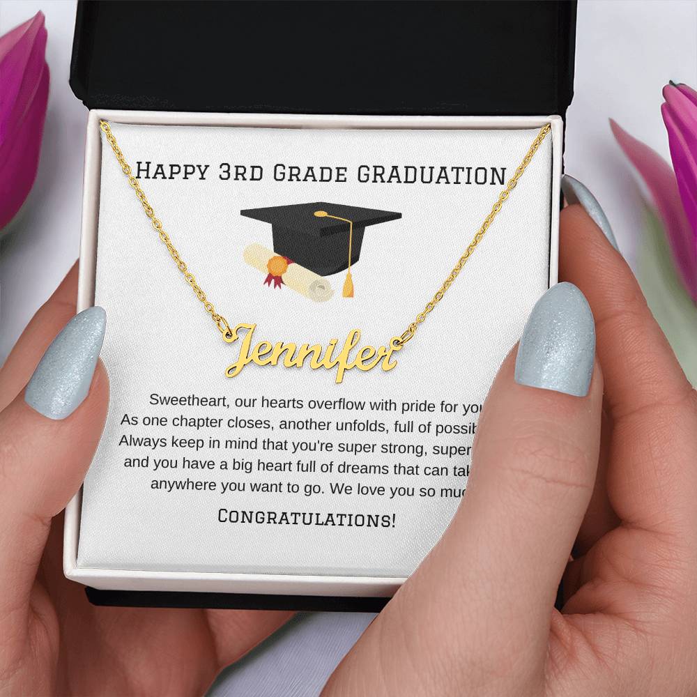 3rd Grade Graduation Name Necklace-[Heartfelt Family Gift]