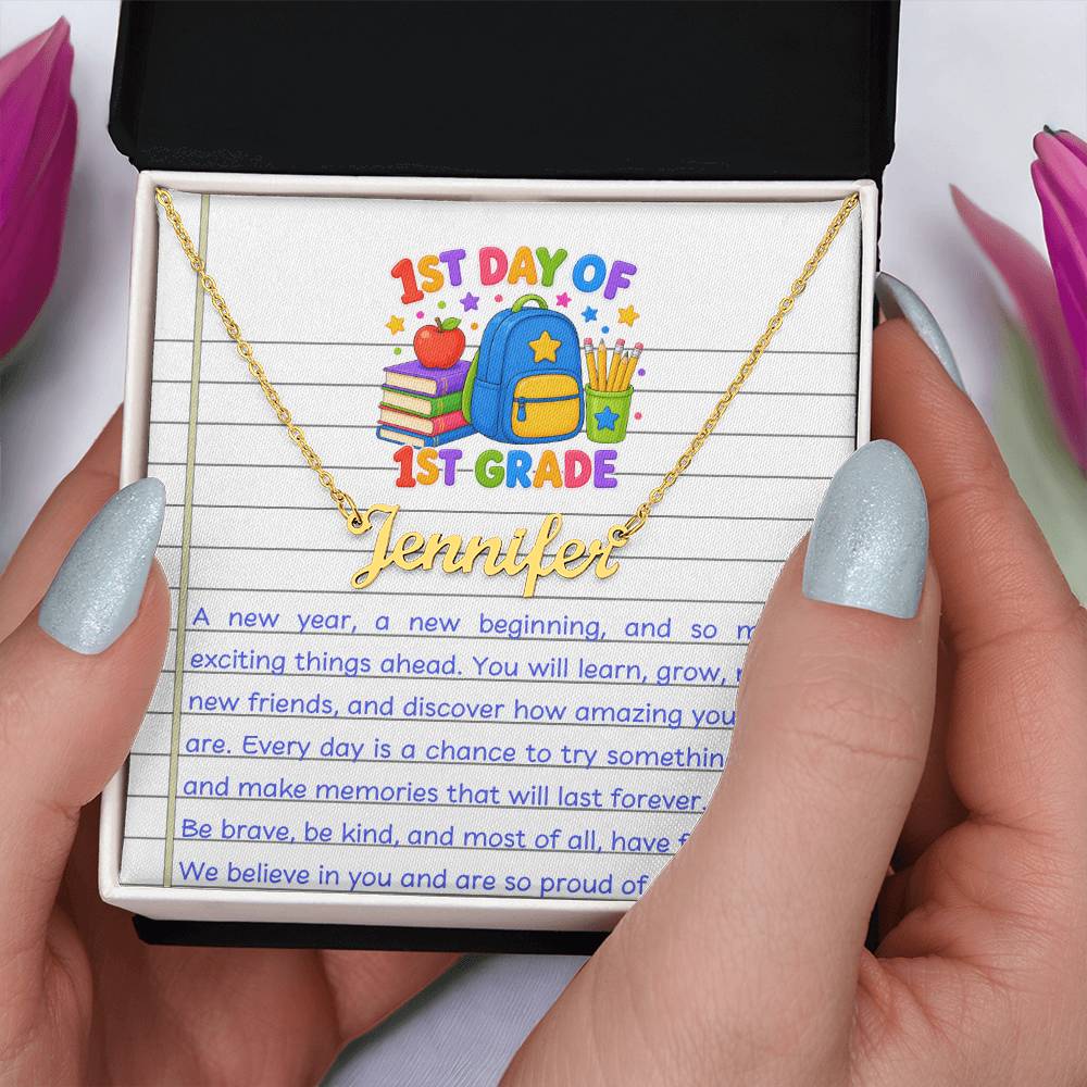 1st Day of 1st Grade Name Necklace
