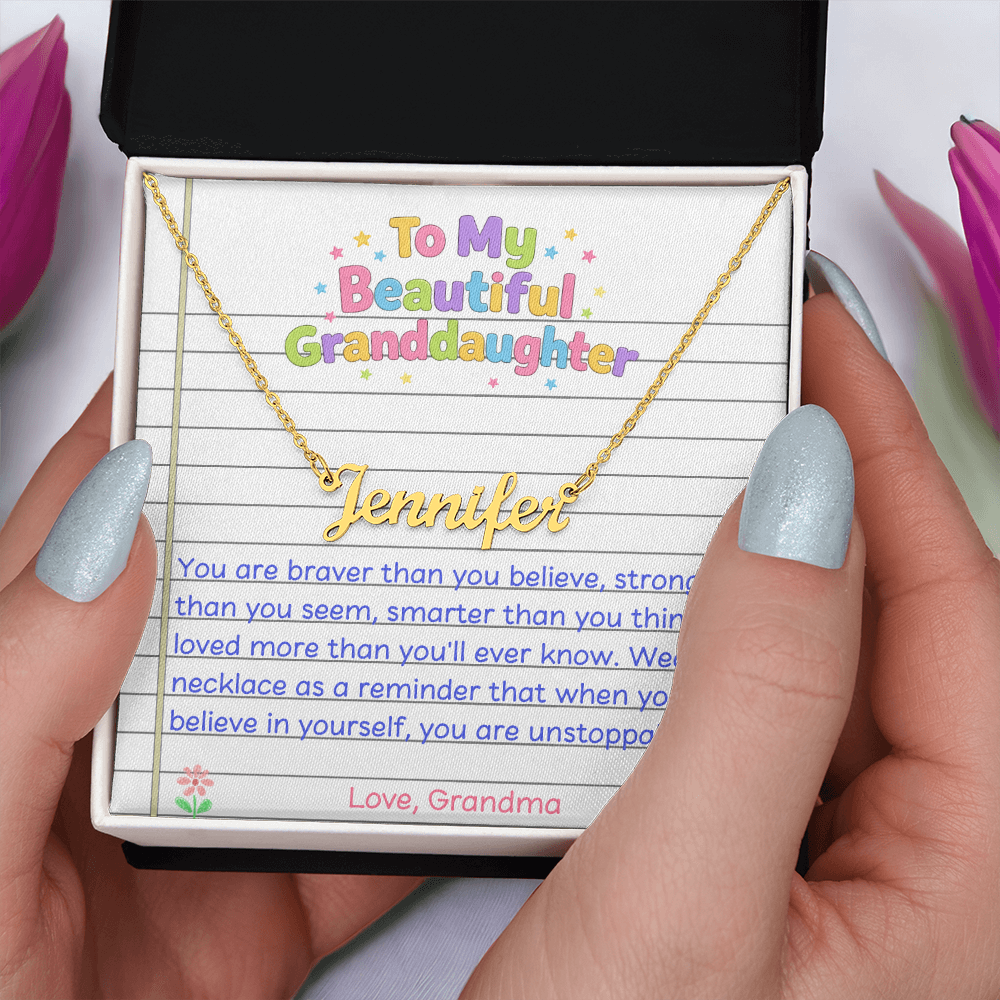 To My Beautiful Granddaughter Name Necklace