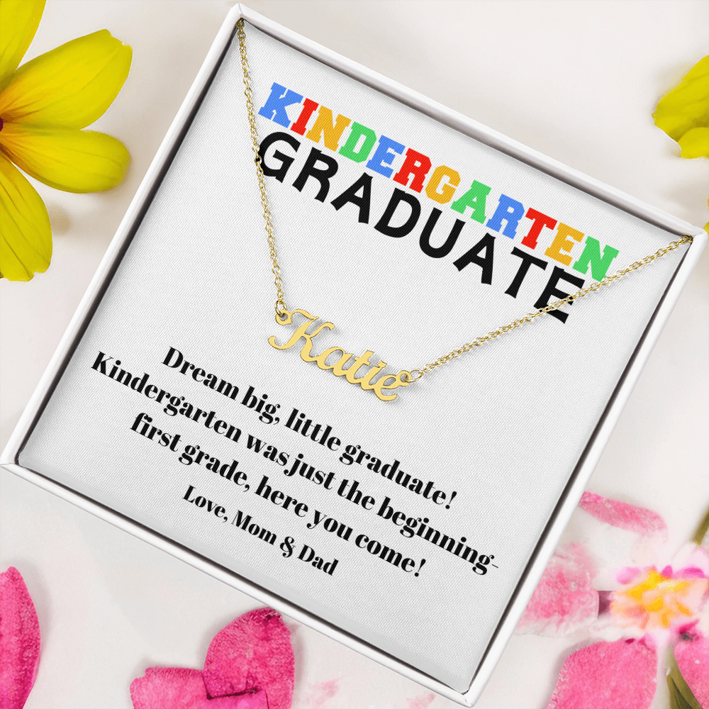 Kindergarten Graduation Name Necklace-[Heartfelt Family Gift]