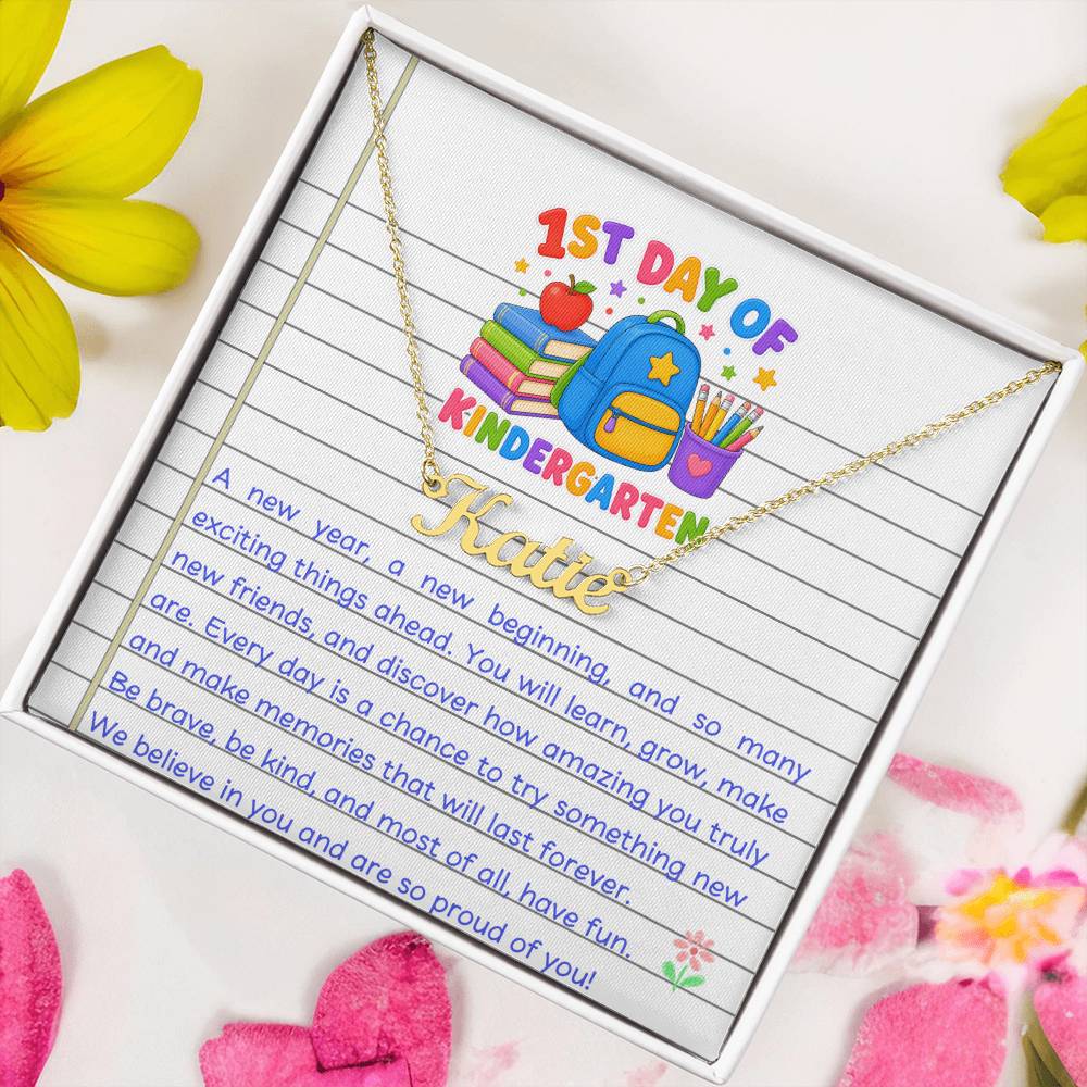 1st Day of Kindergarten Name Necklace