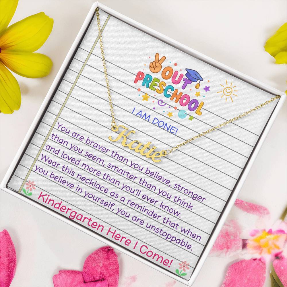 Preschool Graduation Name Necklace