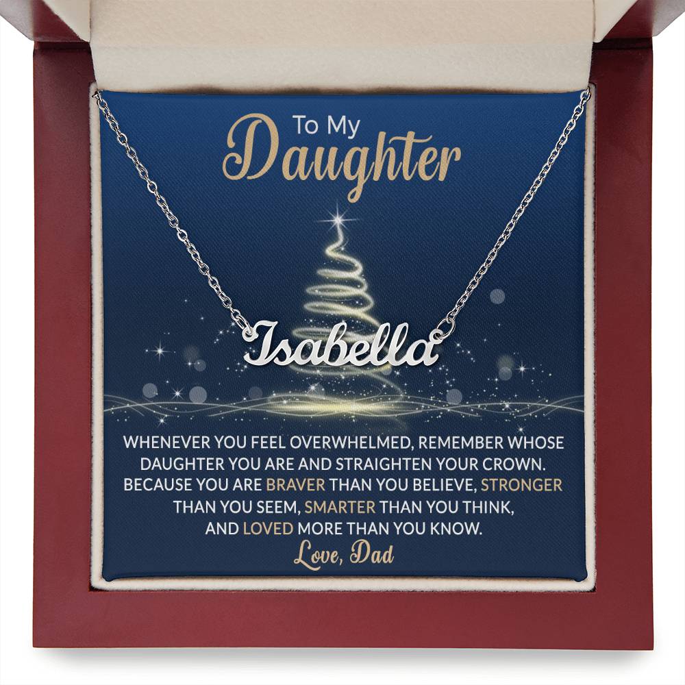Custom Christmas Name Necklace for Daughter - Personalized Gift from Father-[Heartfelt Family Gift]