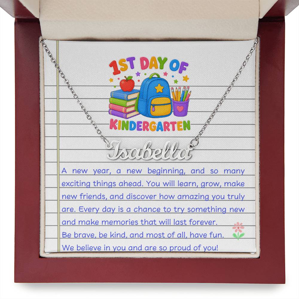 1st Day of Kindergarten Name Necklace