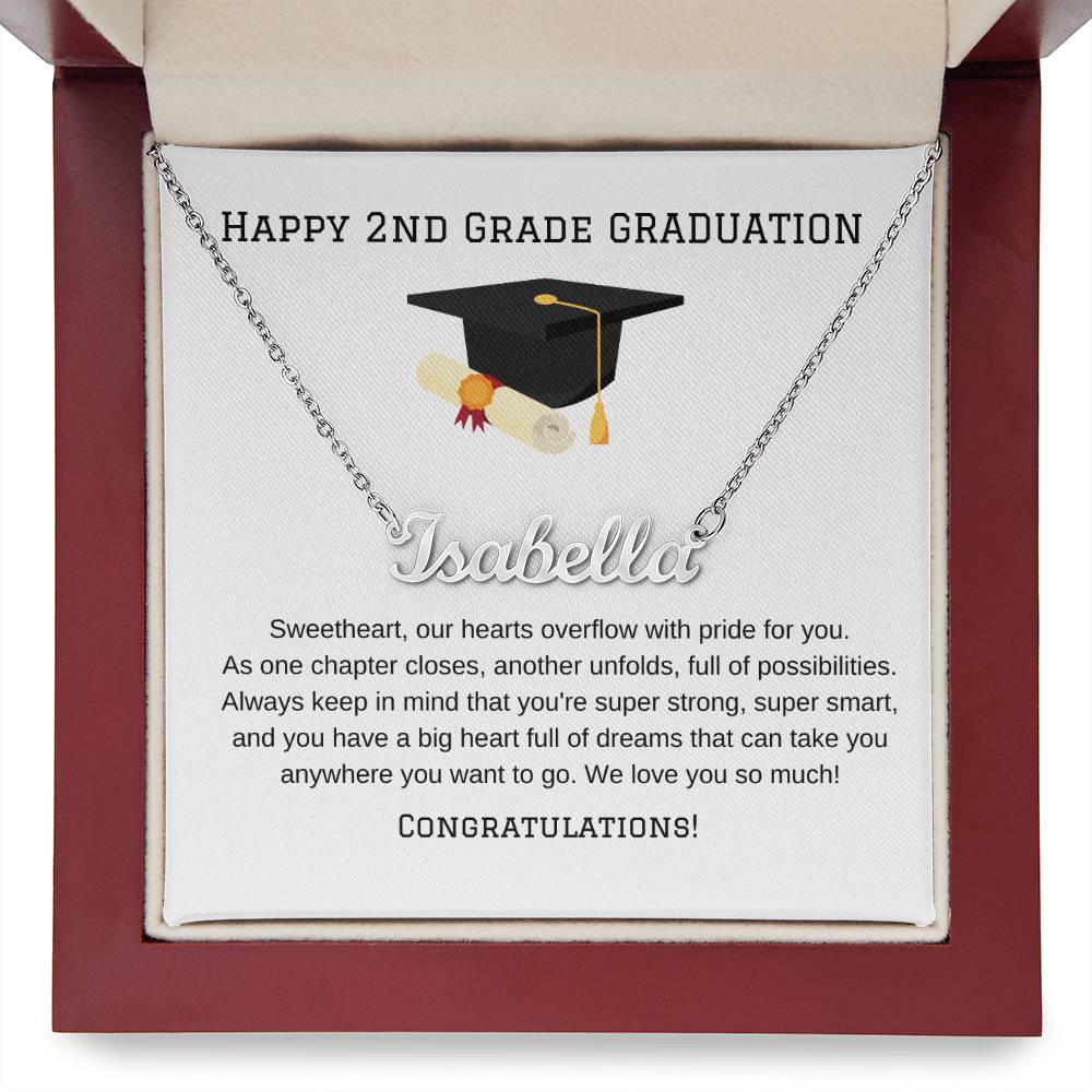 2nd Grade Graduation Name Necklace-[Heartfelt Family Gift]