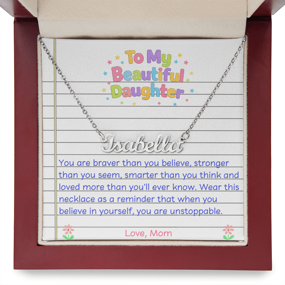 To My Beautiful Daughter Name Necklace