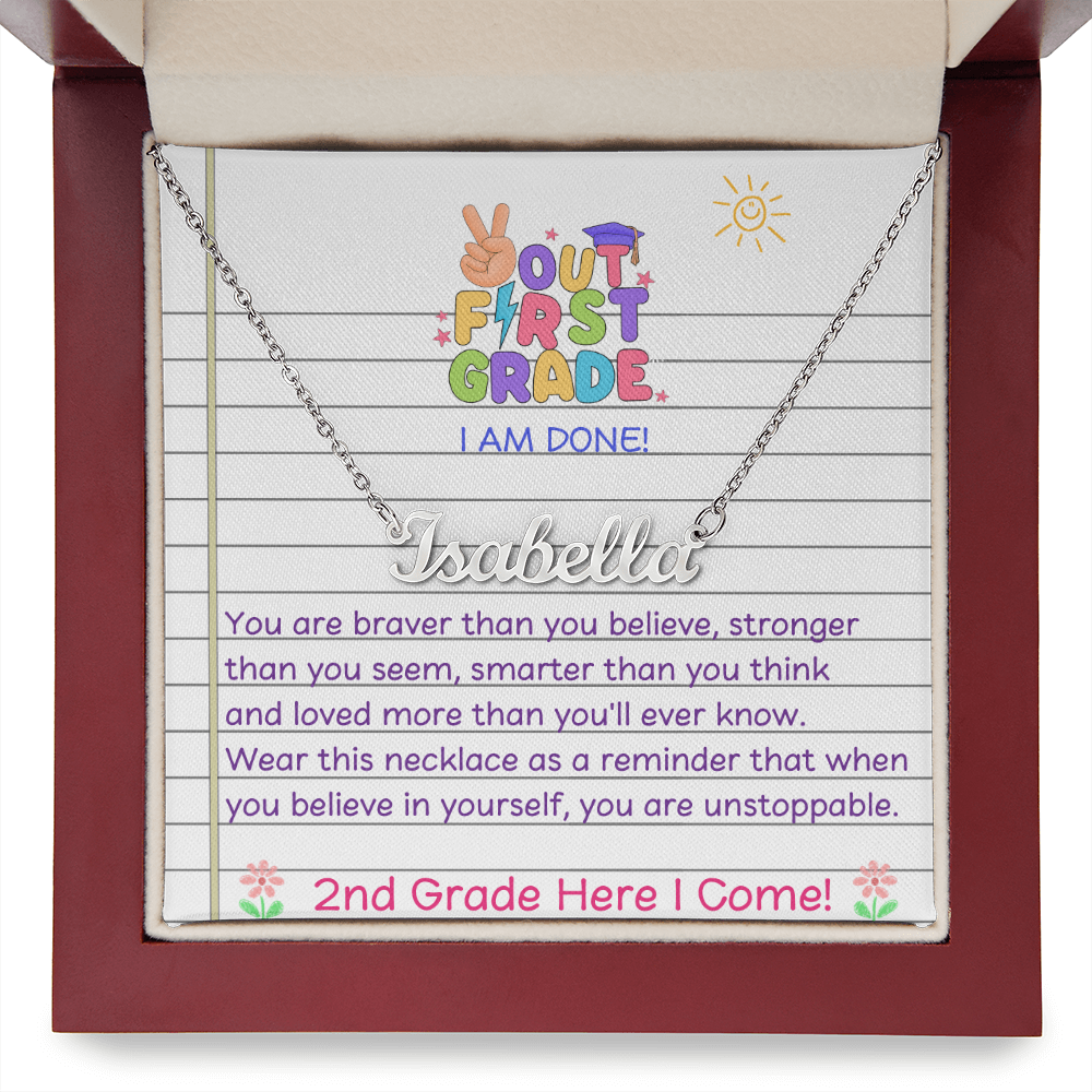 Last Day Of 1st Grade Name Necklace