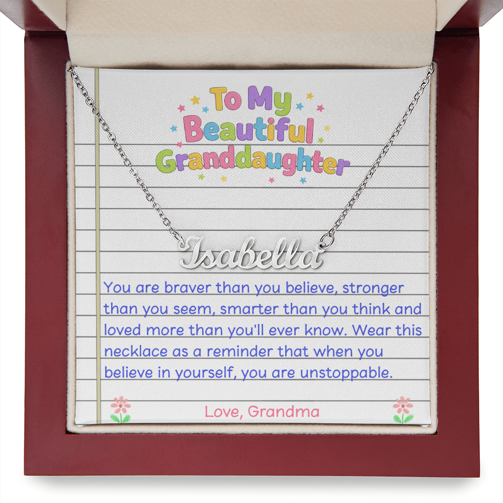 To My Beautiful Granddaughter Name Necklace