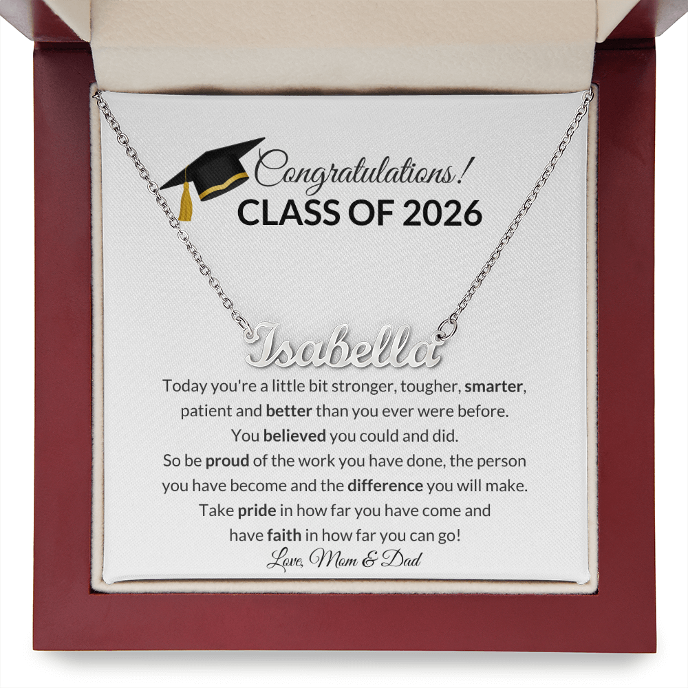 Class of 2026 Graduation Name Necklace Gift