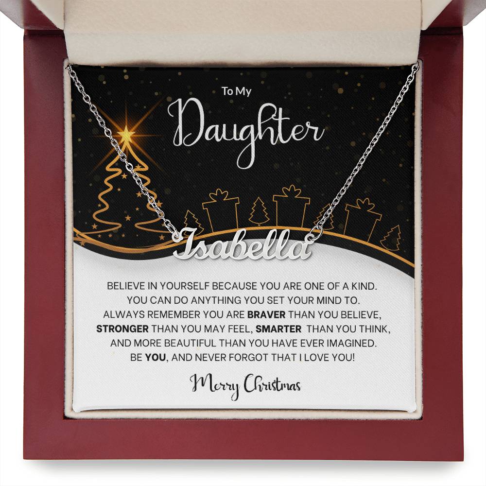 Believe in Yourself Christmas Name Necklace - Gift for Daughter-[Heartfelt Family Gift]