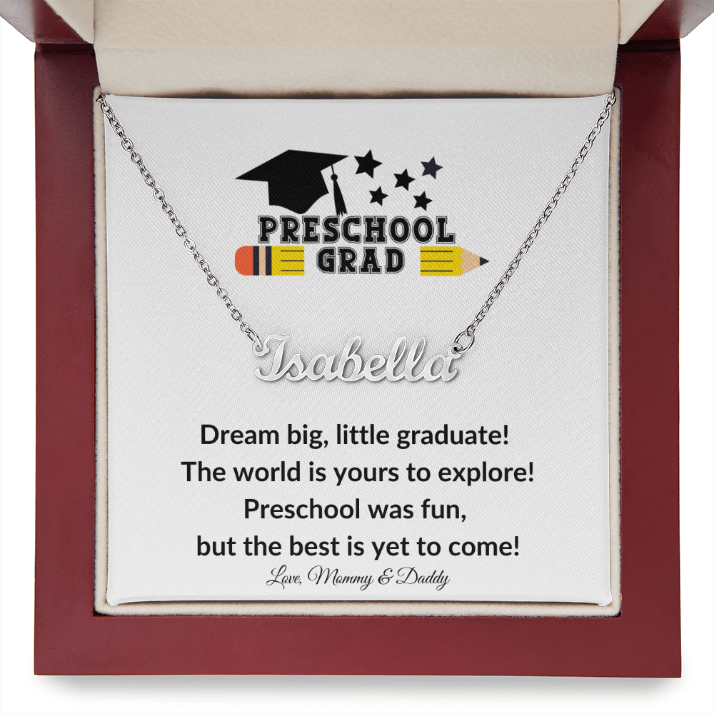 Personalized Preschool Graduation Name Necklace-[Heartfelt Family Gift]