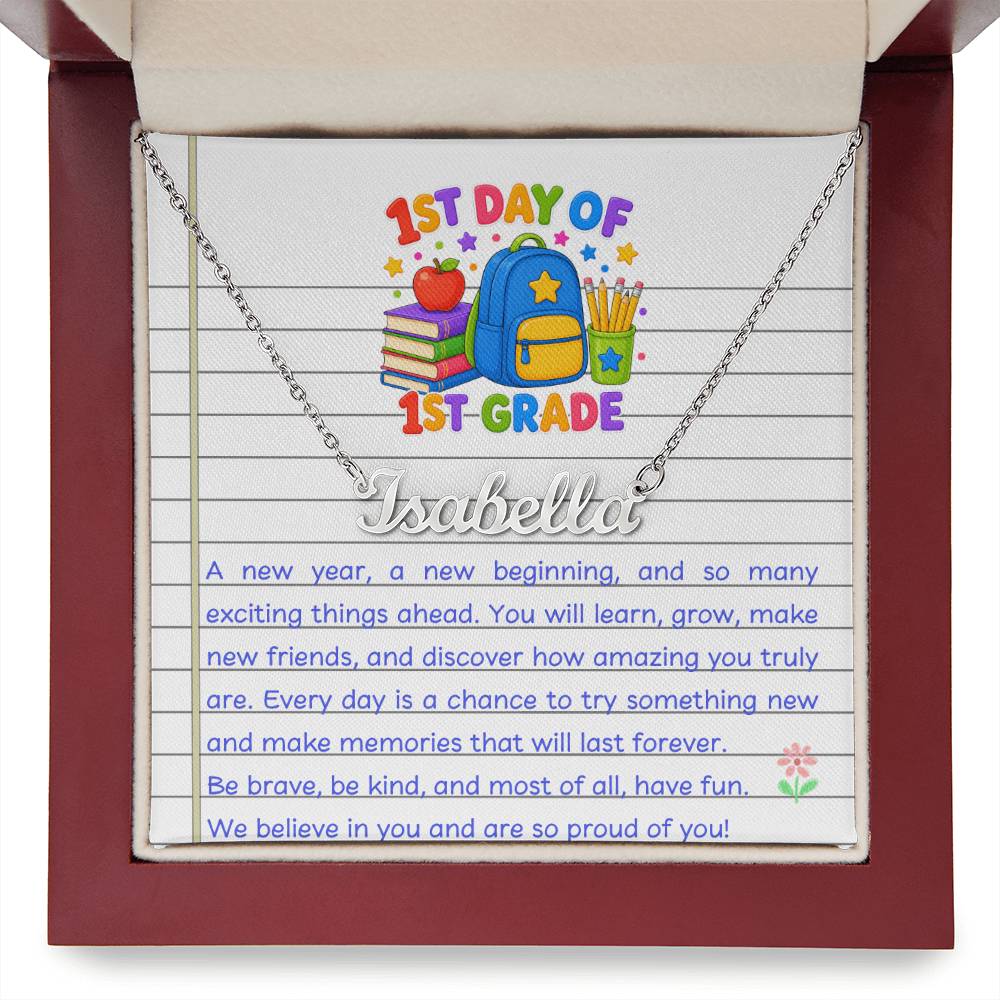 1st Day of 1st Grade Name Necklace