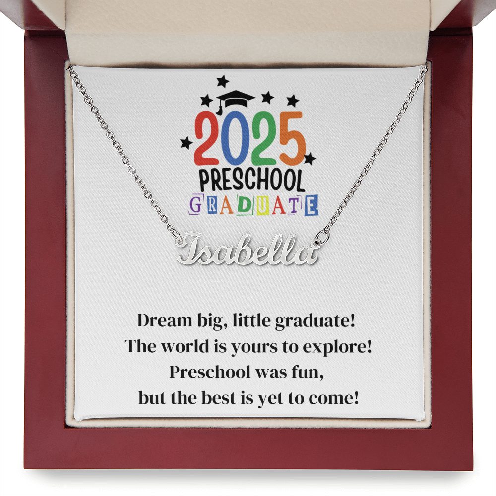 Preschool Graduation Name Necklace-[Heartfelt Family Gift]