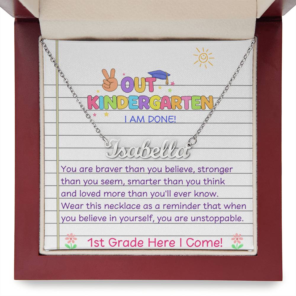 Last Day of Kindergarten Name Necklace