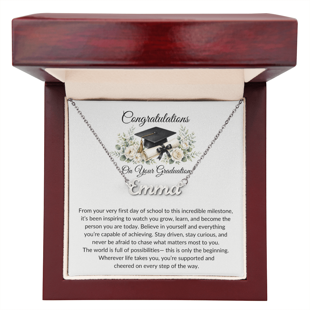 Graduation Name Necklace Gift