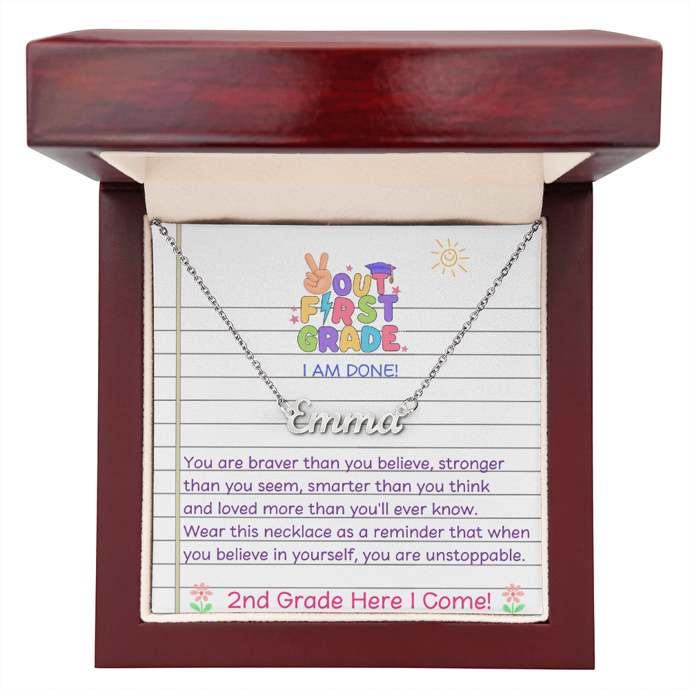 Last Day Of 1st Grade Name Necklace
