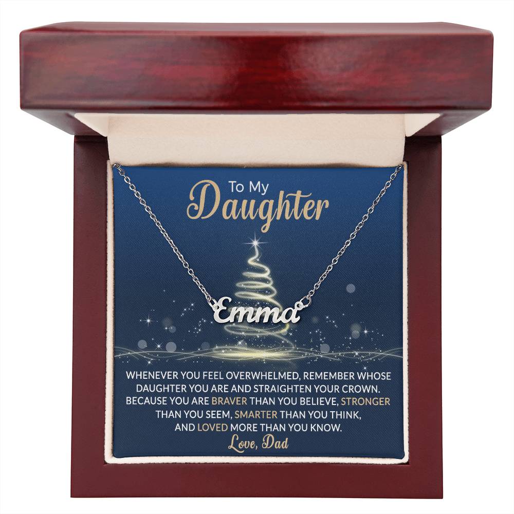 Custom Christmas Name Necklace for Daughter - Personalized Gift from Father-[Heartfelt Family Gift]