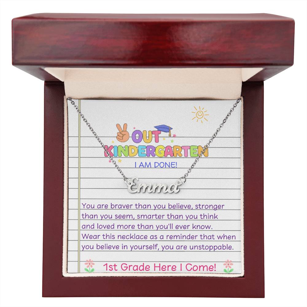 Last Day of Kindergarten Name Necklace