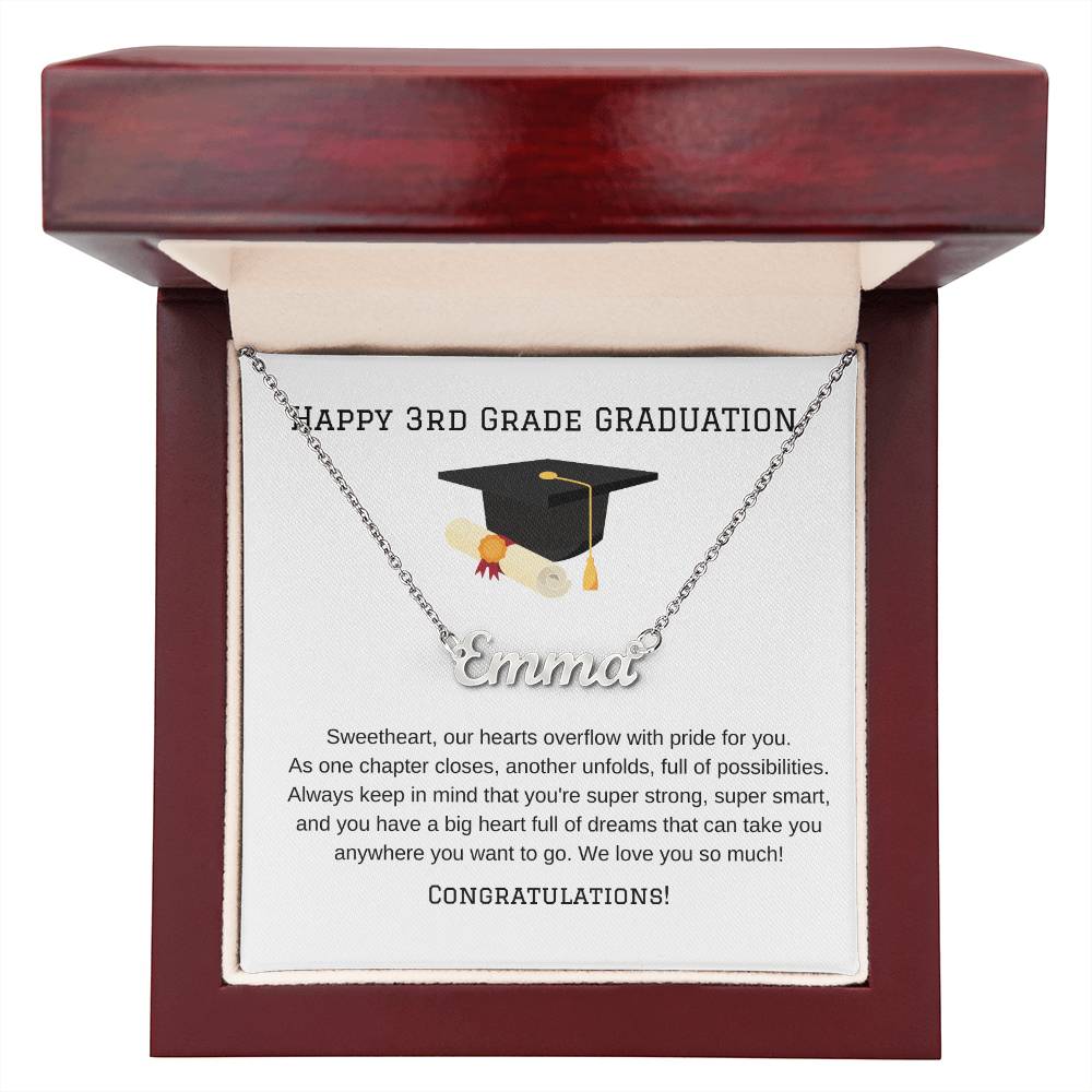 3rd Grade Graduation Name Necklace-[Heartfelt Family Gift]