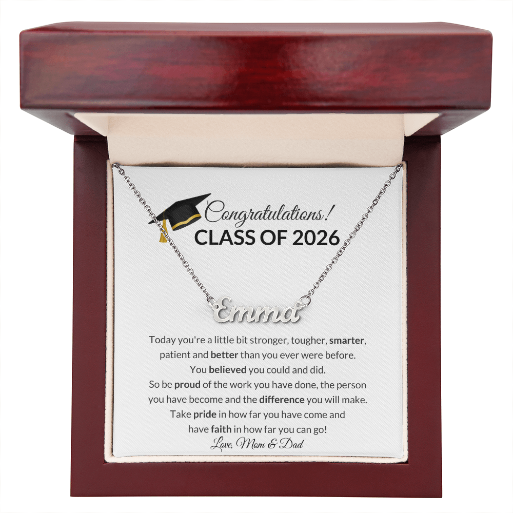 Class of 2026 Graduation Name Necklace Gift
