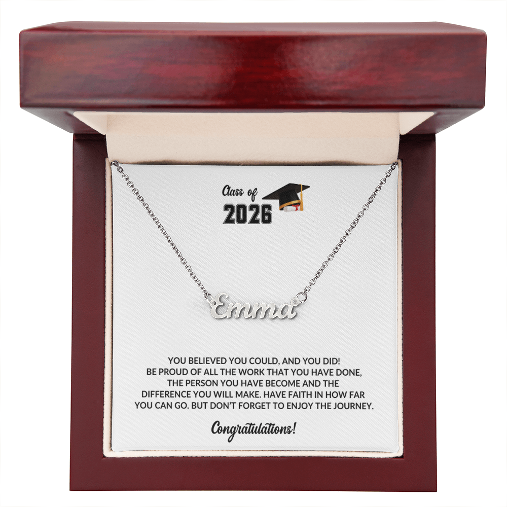 Class of 2026 Name Necklace Graduation Gift