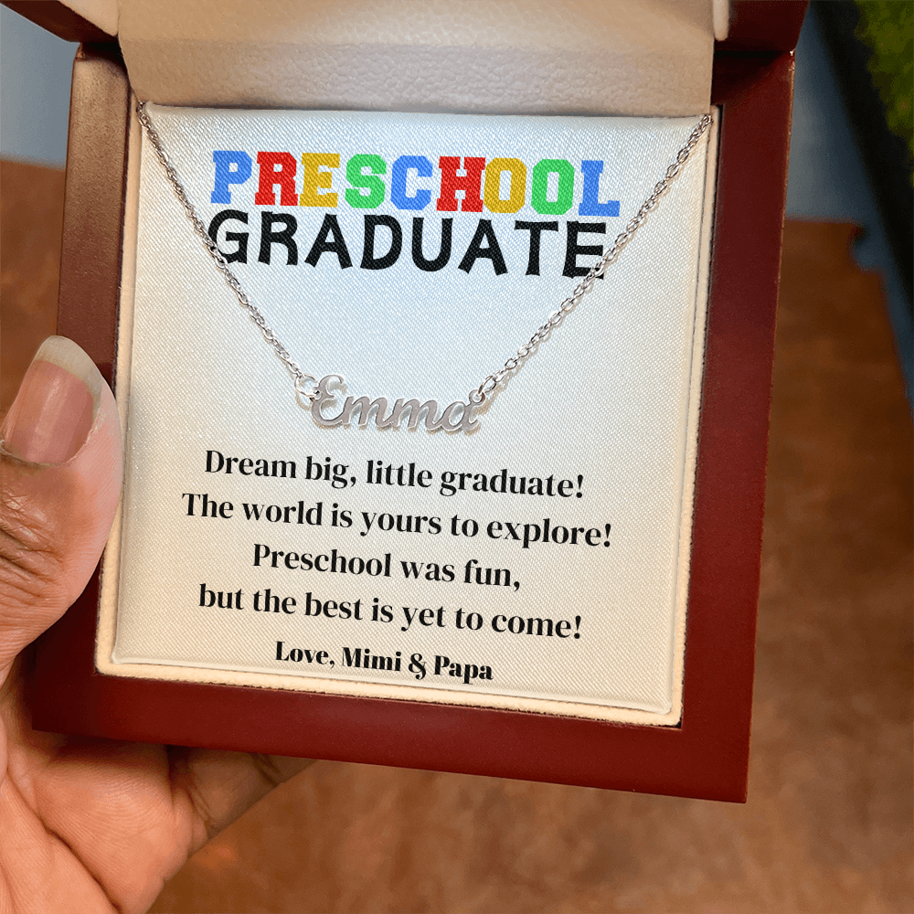 Preschool Graduation Name Necklace-[Heartfelt Family Gift]