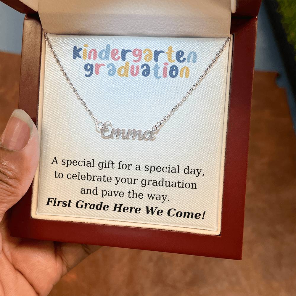 Kindergarten Graduation - Personalized Name Necklace-[Heartfelt Family Gift]