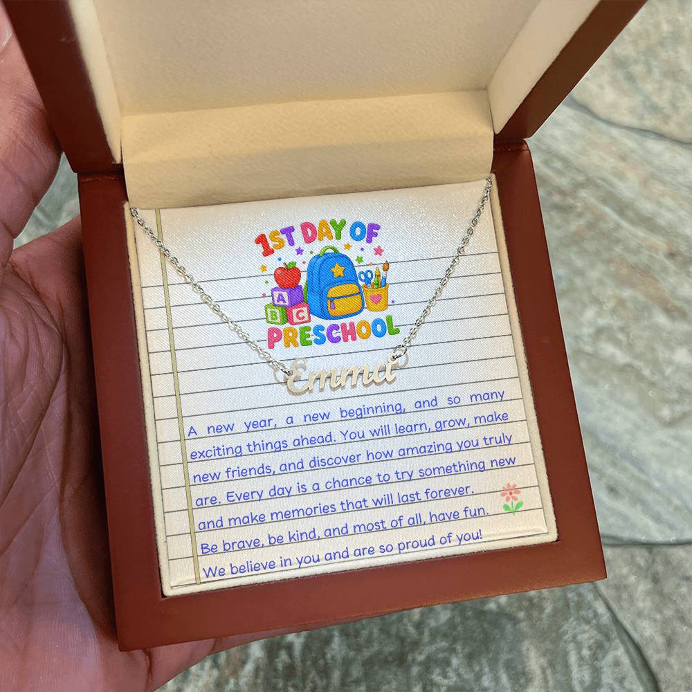 1st Day of Preschool Name Necklace