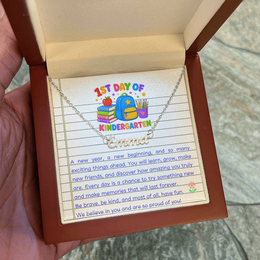 1st Day of Kindergarten Name Necklace