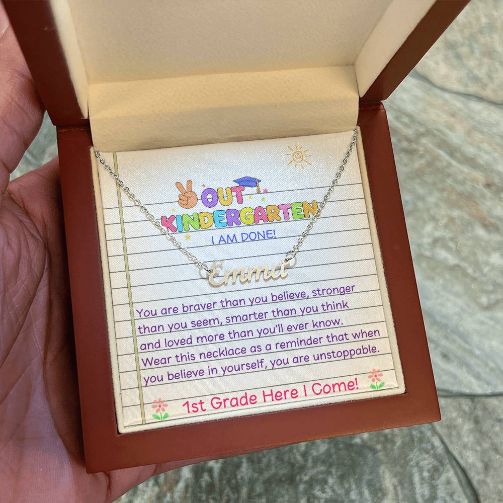 Last Day of Kindergarten Name Necklace