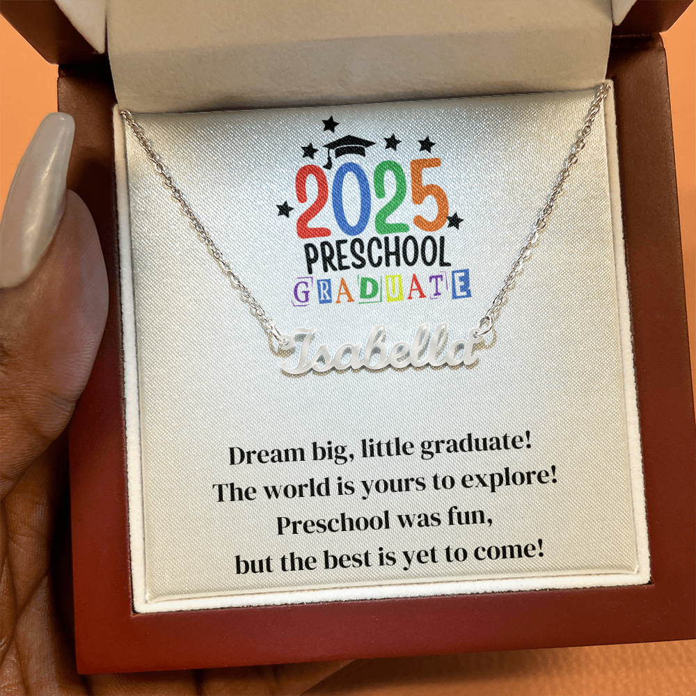 Preschool Graduation Name Necklace-[Heartfelt Family Gift]