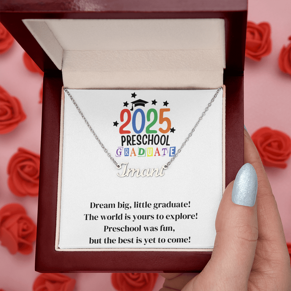 Preschool Graduation Name Necklace-[Heartfelt Family Gift]