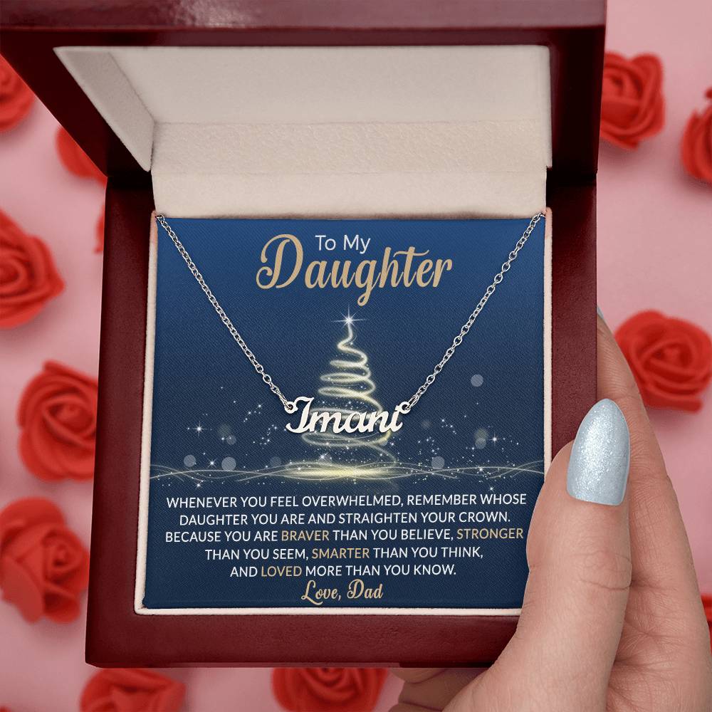 Custom Christmas Name Necklace for Daughter - Personalized Gift from Father-[Heartfelt Family Gift]