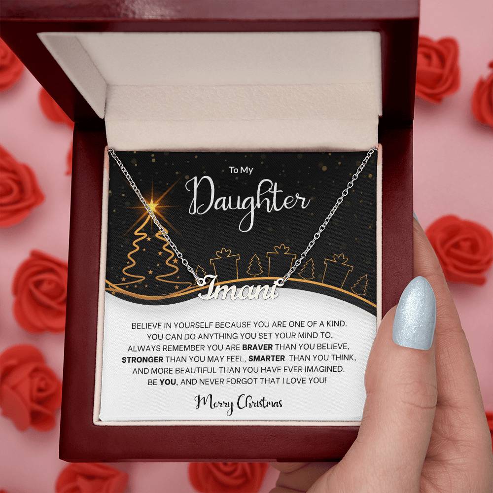 Believe in Yourself Christmas Name Necklace - Gift for Daughter-[Heartfelt Family Gift]
