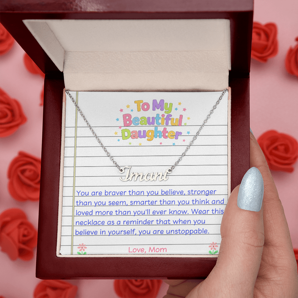 To My Beautiful Daughter Name Necklace