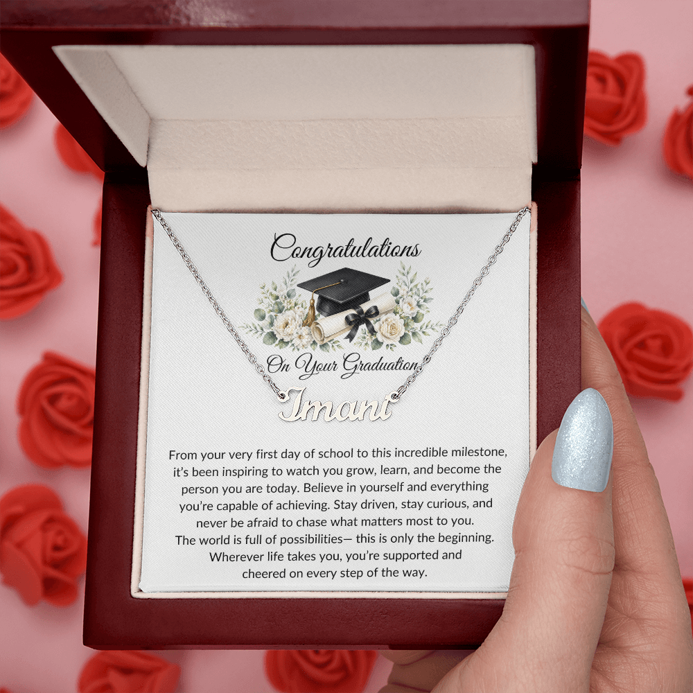 Graduation Name Necklace Gift