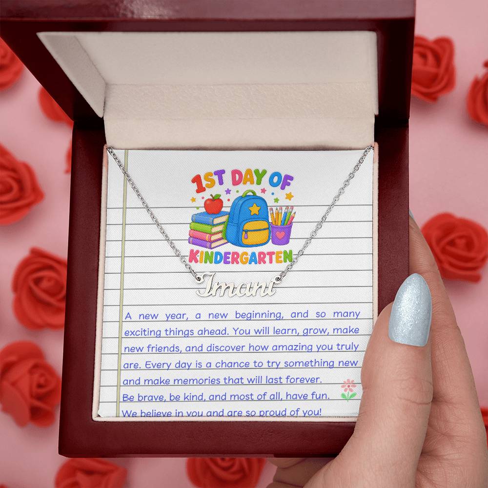 1st Day of Kindergarten Name Necklace