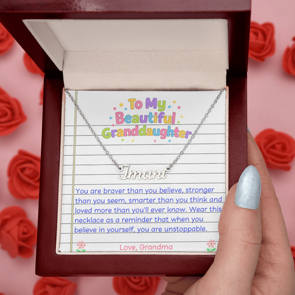 To My Beautiful Granddaughter Name Necklace