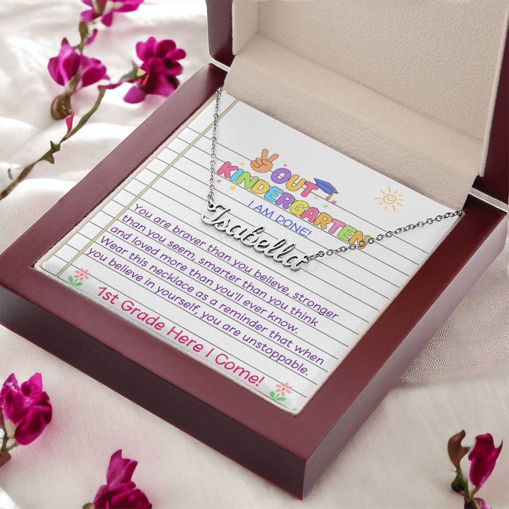 Last Day of Kindergarten Name Necklace