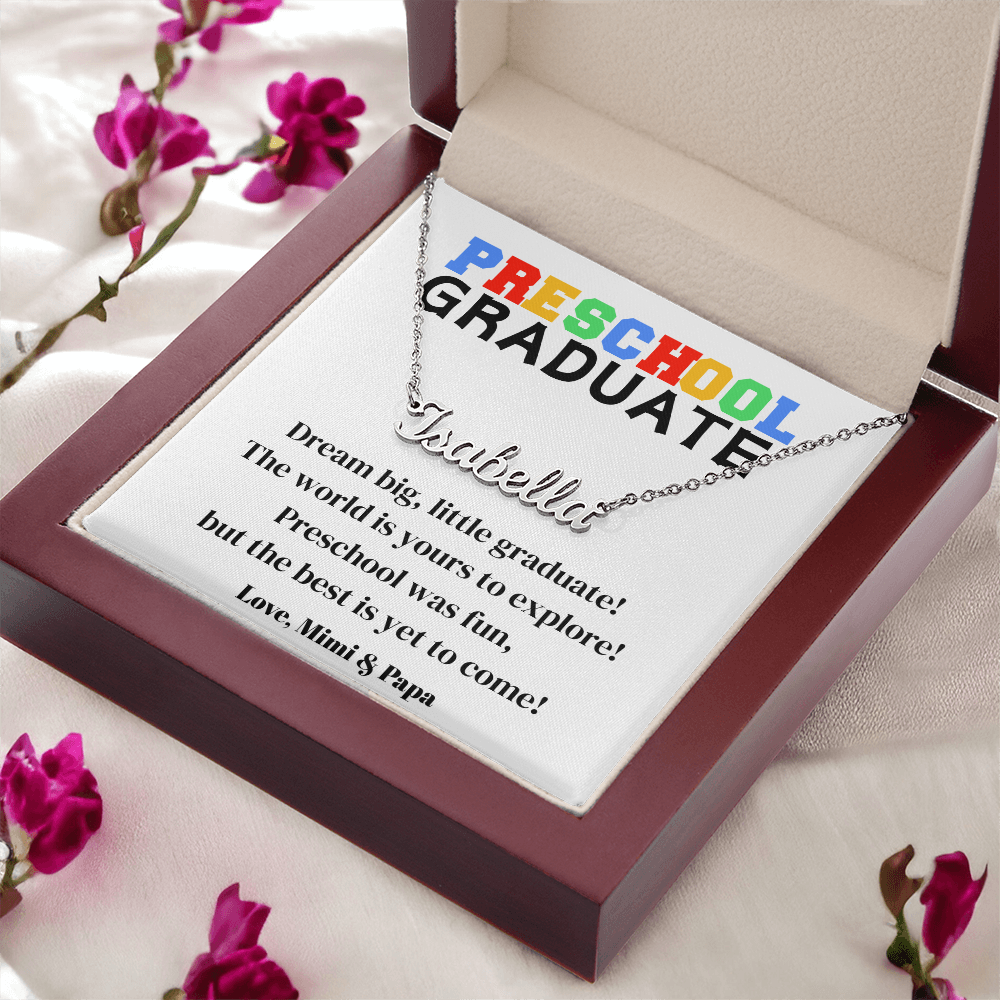 Preschool Graduation Name Necklace-[Heartfelt Family Gift]