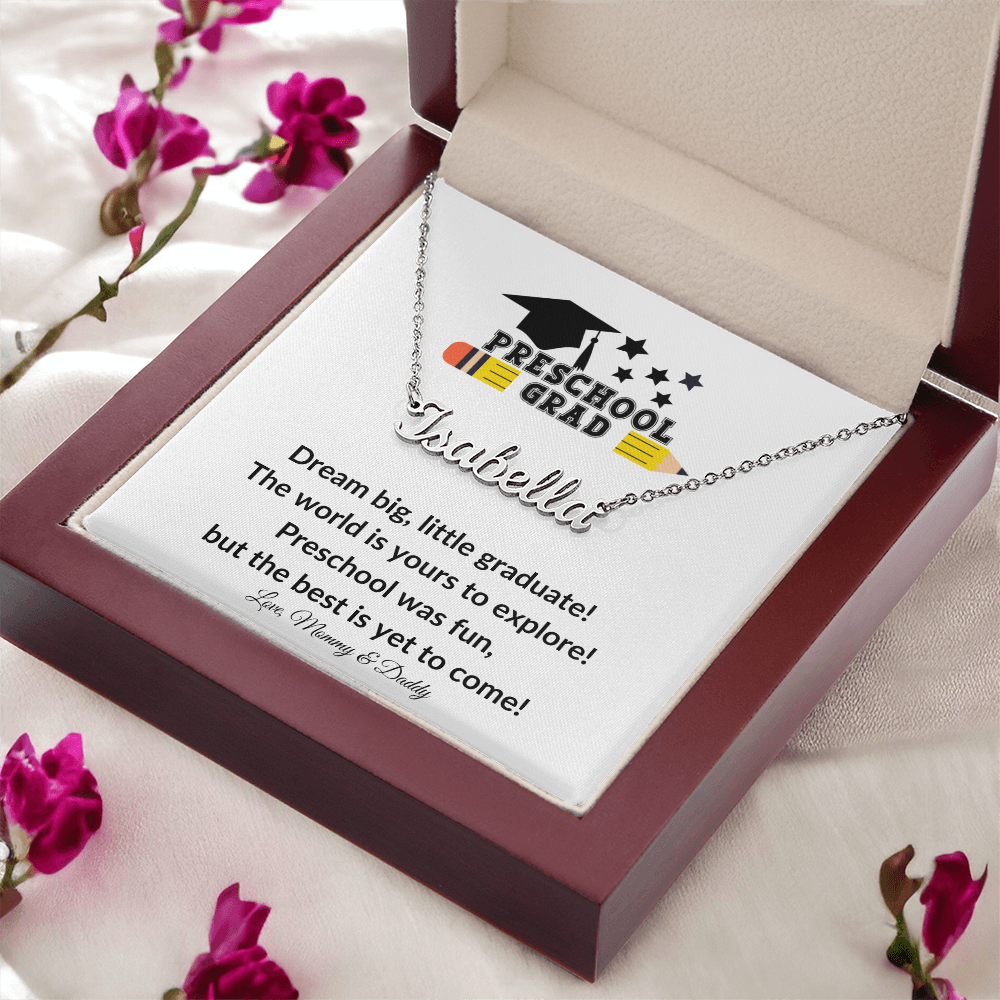 Personalized Preschool Graduation Name Necklace-[Heartfelt Family Gift]