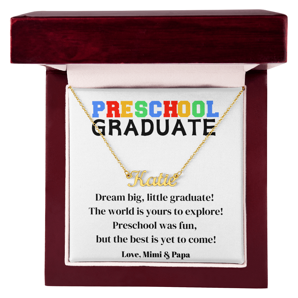 Preschool Graduation Name Necklace-[Heartfelt Family Gift]