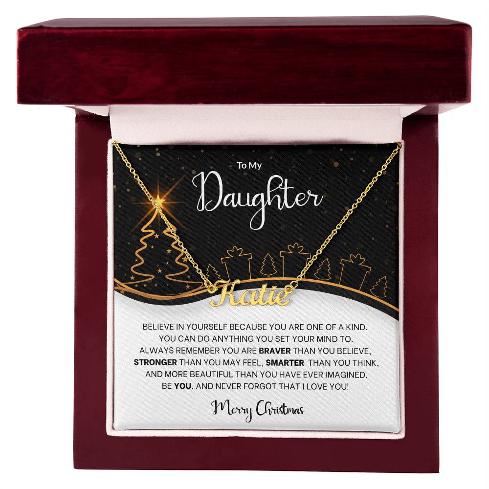 Believe in Yourself Christmas Name Necklace - Gift for Daughter-[Heartfelt Family Gift]