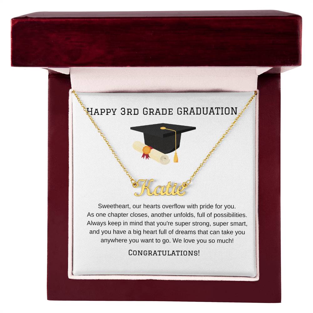 3rd Grade Graduation Name Necklace-[Heartfelt Family Gift]