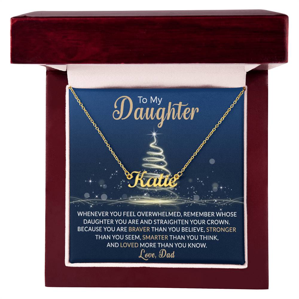 Custom Christmas Name Necklace for Daughter - Personalized Gift from Father-[Heartfelt Family Gift]