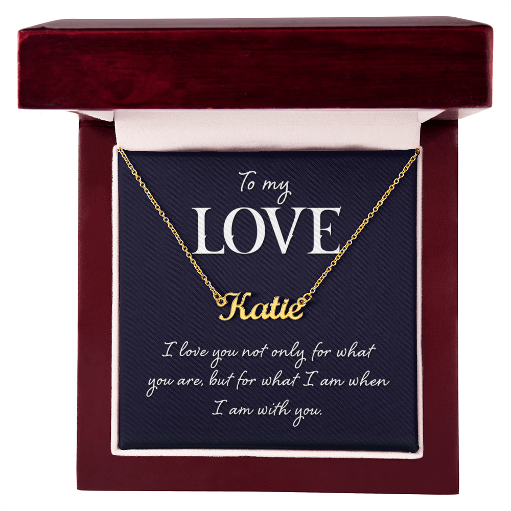 To My Love Name Necklace Gift for Wife Soulmate
